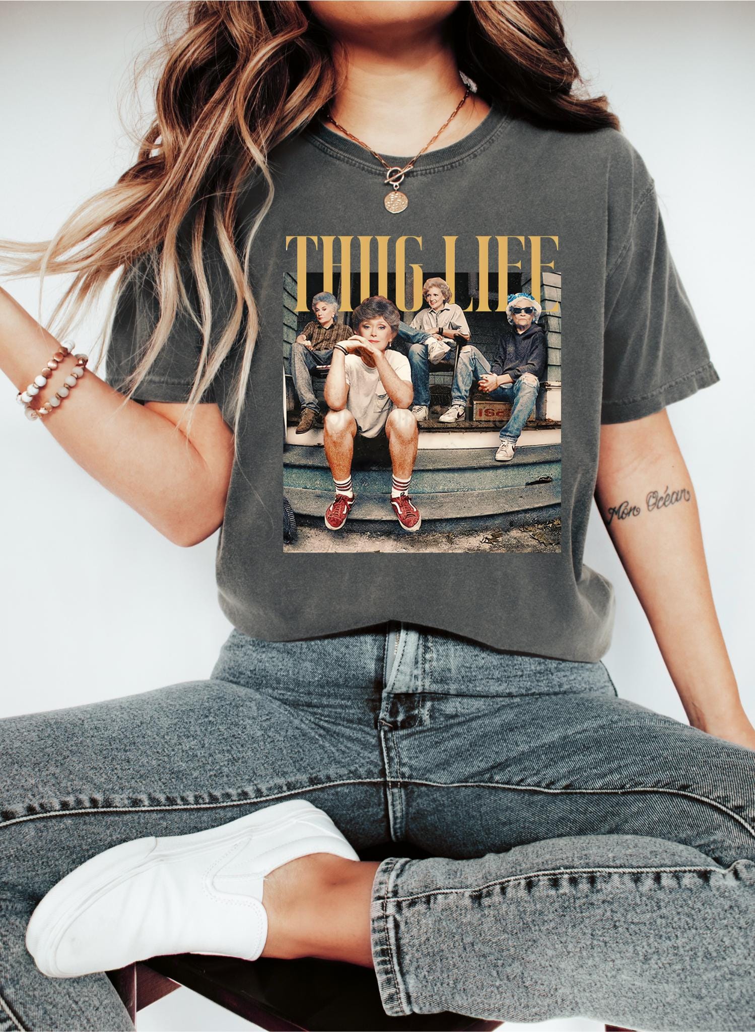T-shirt femme blanc Life is good