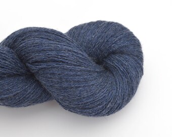 Lace Weight Silk Cashmere Recycled Yarn in Dark Slate Blue, Lot 020523, Reclaimed and Ecofriendly