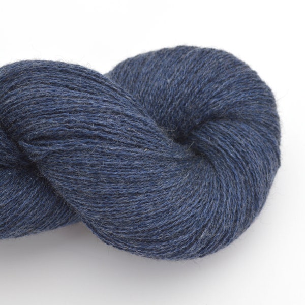 Lace Weight Silk Cashmere Recycled Yarn in Dark Slate Blue, Lot 020523, Reclaimed and Ecofriendly