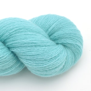 Lace Weight Cashmere Recycled Yarn in Aqua, Reclaimed and Eco-Friendly, Lot 060525