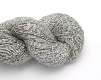 Lace Weight Silk Cashmere Recycled Yarn in Silver Gray, Reclaimed and Ecofriendly, Lot 130523