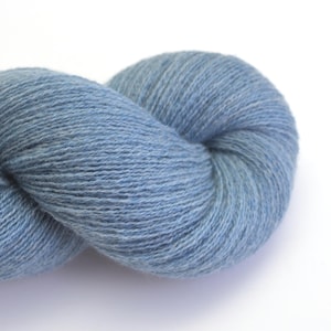 Lace Weight Cashmere Recycled Yarn in Blue Gray, Reclaimed and Eco-Friendly, Lot 060325