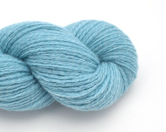 DK Weight Cashmere Recycled Yarn in Robin's Egg Blue, Reclaimed and Ecofriendly, Lot 010723