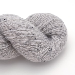 Lace Weight Cashmere Recycled Yarn in Light Gray Tweed, Reclaimed and Eco-friendly, Lot 050625b