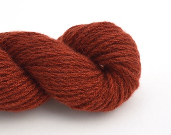 Worsted Weight Hand Plied Cashmere Recycled Yarn, Autumn Red, Reclaimed and Ecofriendly, 76 Yards