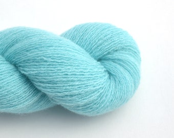 Lace Weight Cashmere Recycled Yarn in Aqua, Reclaimed and Eco-Friendly, Lot 060224