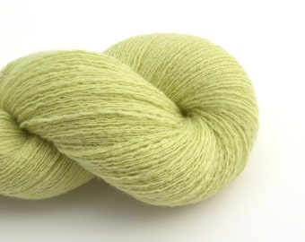 Reclaimed Cashmere Yarn, Light Fingering Weight, Celery Green, Lot 030323