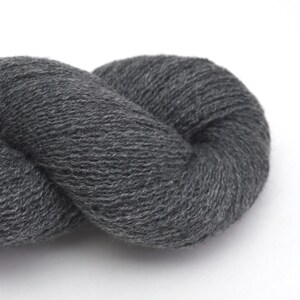 Lace Weight Cashmere Recycled Yarn in Dark Gray, Lot 021224, Reclaimed and Eco-Friendly