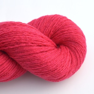Heavy Lace Weight Cashmere Recycled Yarn in Barbie Pink, Reclaimed and Eco-Friendly, Lot 061123
