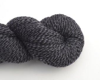 Lace Weight Extra Fine Merino Wool Recycled Yarn in Black and Grey, Lot 120223