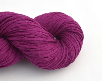 Chainette en soie DK recyclée, Violet fuchsia profond, recyclé et respectueux de l'environnement, Lot 160224