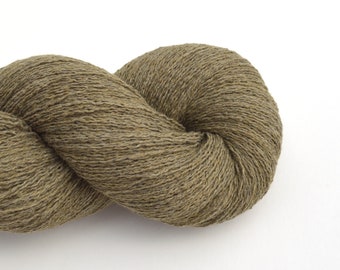 Lace Weight Silk Cashmere Recycled Yarn in Olive Drab, Lot 050922