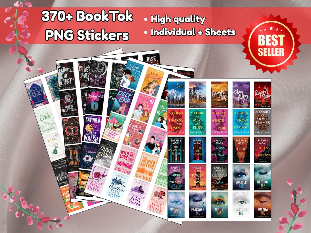 378 Booktok PNG Stickers –high-quality Book Cover Stickers for Book ...