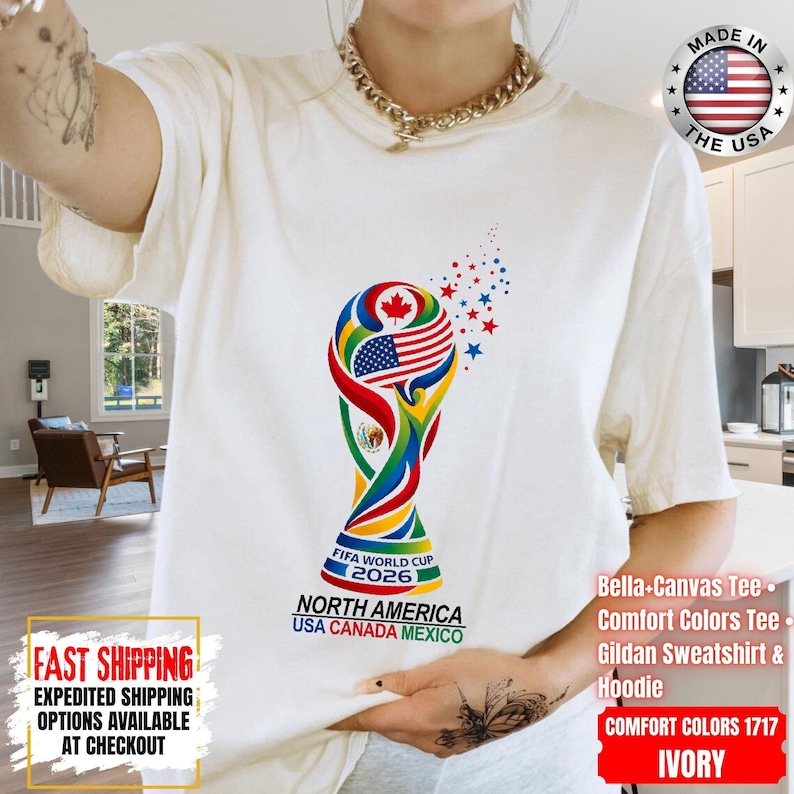 World Soccer 2026 Shirt, USA Canada Mexico, Championship 2026, Football Cup, World Soccer 2026 Shirt, International Football Shirt image 7