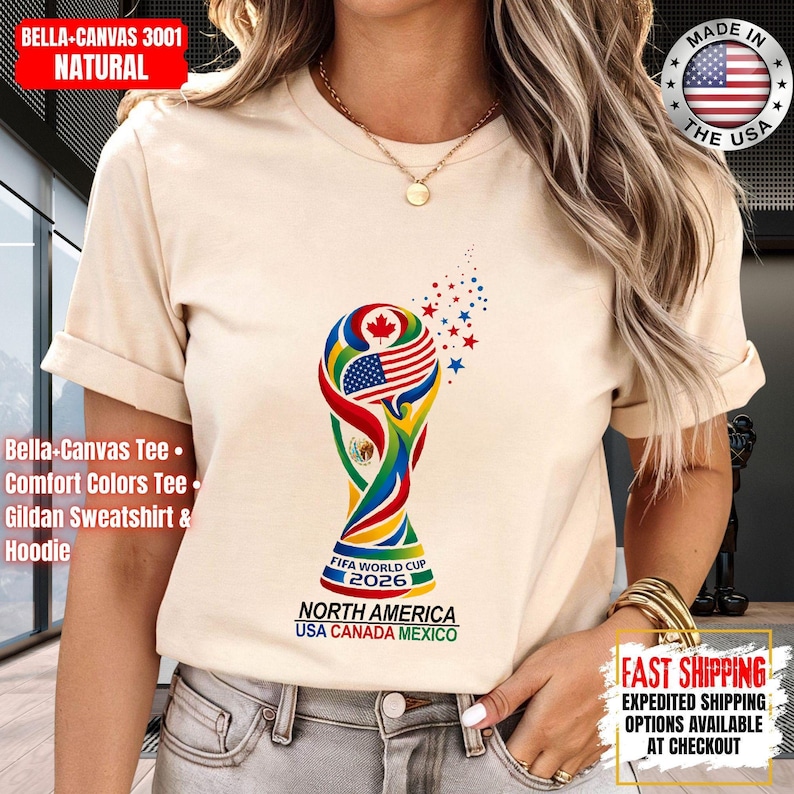 World Soccer 2026 Shirt, USA Canada Mexico, Championship 2026, Football Cup, World Soccer 2026 Shirt, International Football Shirt image 9