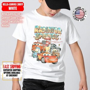 Retro Comfort Colors Radiator Springs Cars Movie Shirt, Lightning McQueen Shirt, Cars Movie Disney Shirt, Disney Family Trip Sweatshirt image 2