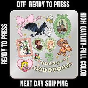 Epic Universe Mario Ready to Press, Mario Bros DTF Transfers, Disney DTF Transfer, Mario DTF, Pastel Retro Design, Epic Universe Dtf Press