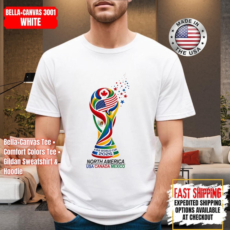 World Soccer 2026 Shirt, USA Canada Mexico, Championship 2026, Football Cup, World Soccer 2026 Shirt, International Football Shirt image 5