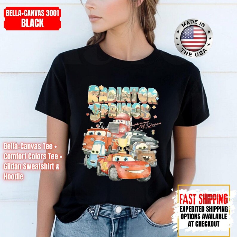 Retro Comfort Colors Radiator Springs Cars Movie Shirt, Lightning McQueen Shirt, Cars Movie Disney Shirt, Disney Family Trip Sweatshirt image 8