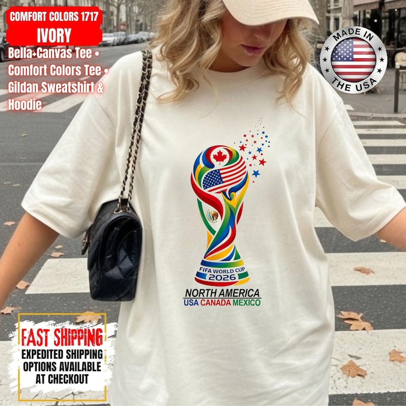 World Soccer 2026 Shirt, USA Canada Mexico, Championship 2026, Football Cup, World Soccer 2026 Shirt, International Football Shirt image 8