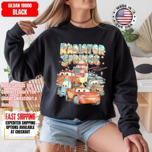 Retro Comfort Colors Radiator Springs Cars Movie Shirt, Lightning McQueen Shirt, Cars Movie Disney Shirt, Disney Family Trip Sweatshirt image 12