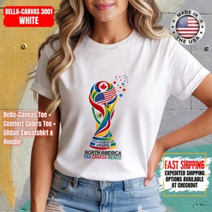World Soccer 2026 Shirt, USA Canada Mexico, Championship 2026, Football Cup, World Soccer 2026 Shirt, International Football Shirt image 4