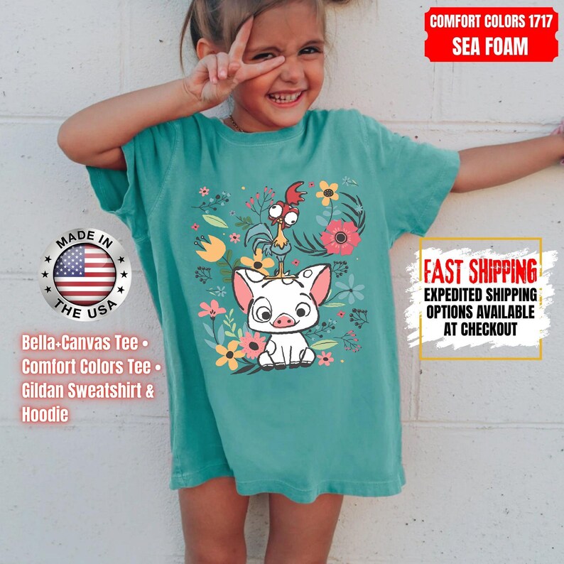 Hei Girl Hei Moana Comfort Colors Shirt, Disney Princess Moana Shirt, Disney Trip Sweatshirt, Disney Toddler Kids Shirts immagine 11