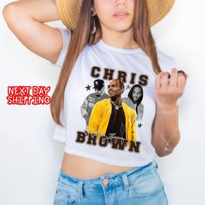 Chris Brown Tour Breezy Bowl XX V2 Vintage Crop Top, Concert Retro 2025 Crop Top, Chris Brown Graphic Crop Top, Music Tour Y2k Crop Top