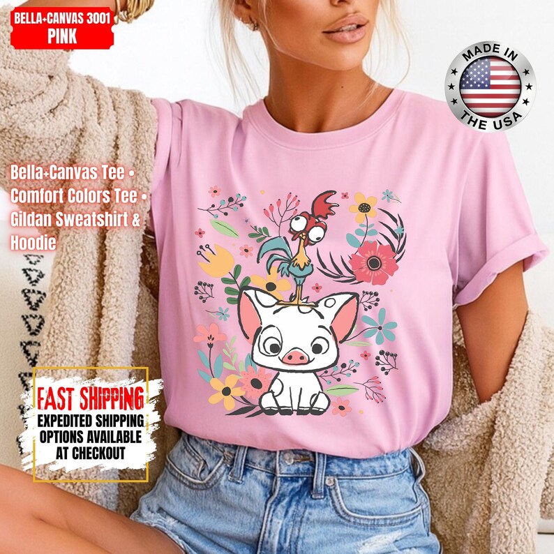 Hei Girl Hei Moana Comfort Colors Shirt, Disney Princess Moana Shirt, Disney Trip Sweatshirt, Disney Toddler Kids Shirts immagine 2