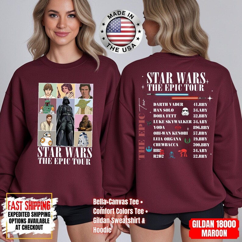 Disney Star Wars Shirt, Mandalorian Sweatshirt, Darth Vader Comfort Colors Shirt, Chewbacca Shirt, Star Jedi Shirt, Luke Skywalker Shirt image 15