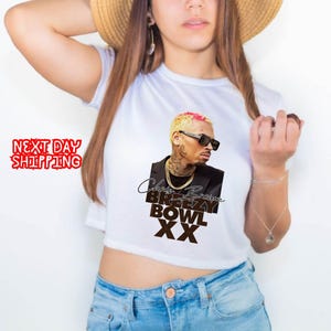 Chris Brown Tour Breezy Bowl XX V2 Vintage Crop Top, Concert Retro 2025 Crop Top, Chris Brown Graphic Crop Top, Music Tour Y2k Crop Top