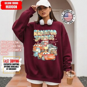Retro Comfort Colors Radiator Springs Cars Movie Shirt, Lightning McQueen Shirt, Cars Movie Disney Shirt, Disney Family Trip Sweatshirt image 13