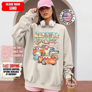 Retro Comfort Colors Radiator Springs Cars Movie Shirt, Lightning McQueen Shirt, Cars Movie Disney Shirt, Disney Family Trip Sweatshirt image 6