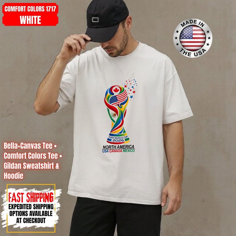 World Soccer 2026 Shirt, USA Canada Mexico, Championship 2026, Football Cup, World Soccer 2026 Shirt, International Football Shirt image 6