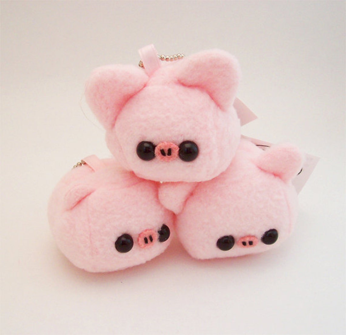 Kawaii Pig Cube Plush Keychain soft toy bag charm in pink Etsy