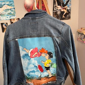 Custom Painted Denim Jacket – Hand Painted Art – Personalized Fashion – One of a Kind Jean Jacket Gift for Her