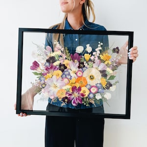 Custom Wedding Bouquet Preservation | Pressed Flower Art | Fine Art Floral Keepsake | Sustainably Made | Preserve Wedding Flowers