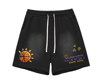 Golden State Valkyries Sun Fade Raw Edge Cotton Shorts
