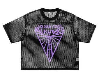 Koszulka Golden State Valkyries z niestandardowym logo i prześwitującą siateczką