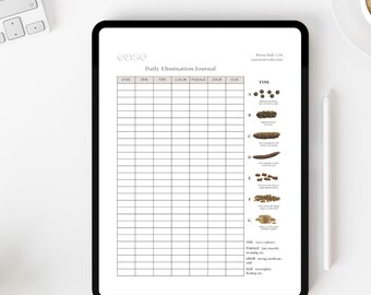 Printable Elimination Journal | Bowel Movement Tracker for Gut Health and Detox Support