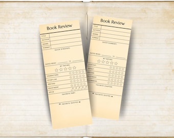 Book Review Bookmarks: Library Card Style for Fiction or Nonfiction