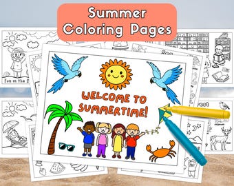 Summer Coloring Pages, Sea Creatures Theme, Kids Activity (PDF Download)