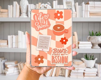 Checkered Peach Kindle Case Insert: Life Is Sweet Theme (Digital Download)