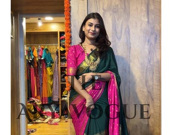 Zip Up Ready Saree, Pre Stitched Easy Drape Ready to Wear Traditional Outfit