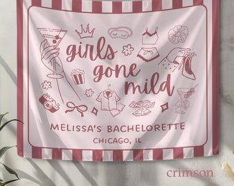 Girls Gone Mild Bachelorette Tapestry: Pajama Party Backdrop