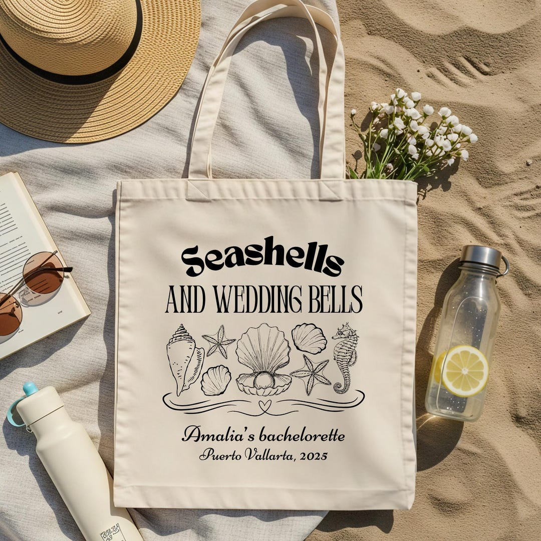 Custom Beach Bachelorette Tote Bag, Bridal Party Gift, 100% Cotton - Etsy