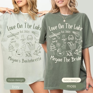 Custom Camp Bach Party Shirts, Love on the Lake Bachelorette Shirt, Hiking Bride Tee, Lake Bachelorette Shirt, Camping Girls Trip, Bach Gift