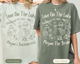 Chemises personnalisées pour EVJF : t-shirt pour mariée randonnée Love on the Lake