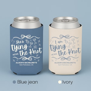 Coquette Bachelorette Can Cooler: Pink Bow Bridal Shower Favor