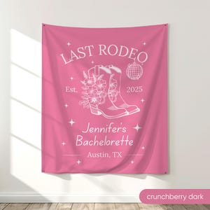 Last Rodeo Bachelorette Decor, Cowgirl Themed Photo Backdrop, Personalized Disco Cowgirl Bachelorette Wall Decor, Western Bach Party Sign